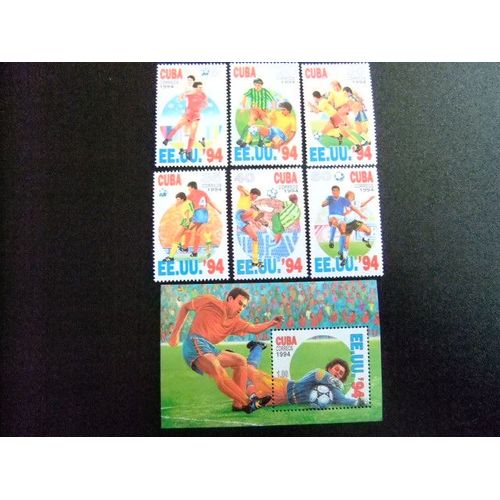 Cuba 1994 Copa Del Mundo De Football Yvert N º 3345 -3350 + Bf 137 ** Mnh