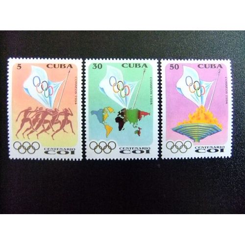 Cuba 1993 Centenario Del Comite Olimpico Internacional ( Coi ) Yvert N º 3376 - 3378 ** Mnh
