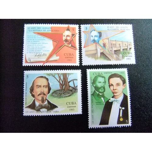 Cuba 1993 Yvert & Tellier Nº 3319 /3322 ** Aniversarios