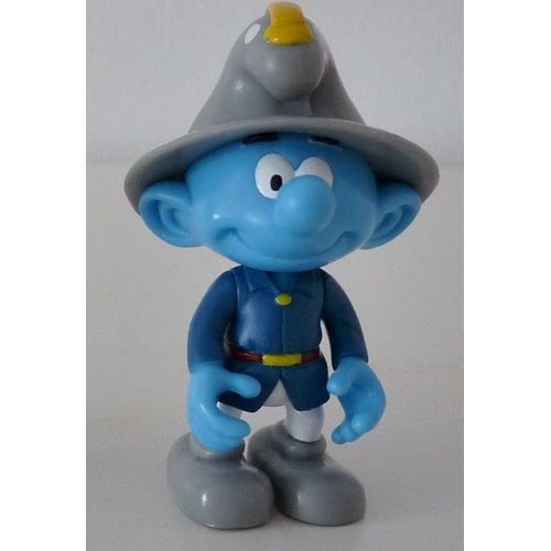Figurine Schtroumpf Le Pompier - 7,5 Cm - Avec Lance Incendie - Marque Altaya Peyo 2014