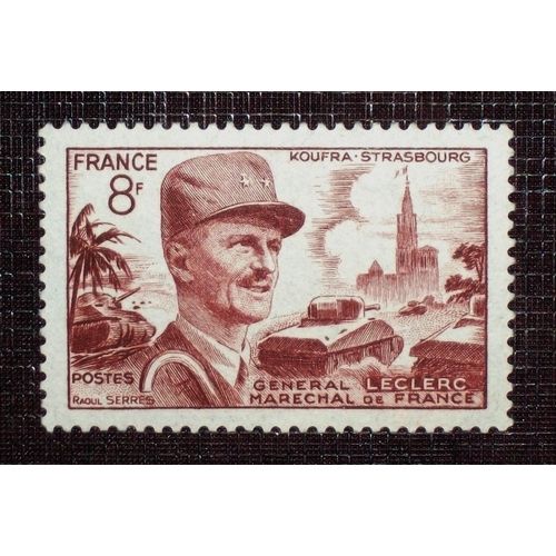 France N° 942 Neuf Sans Charnière De 1953 - 8f Brun-Rouge « Maréchal Leclerc Et Cathédrale De Strasbourg »