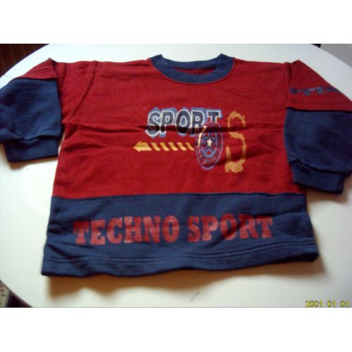 Sweat Enfant 5 Ans, En Rouge Et Bleu Marine.