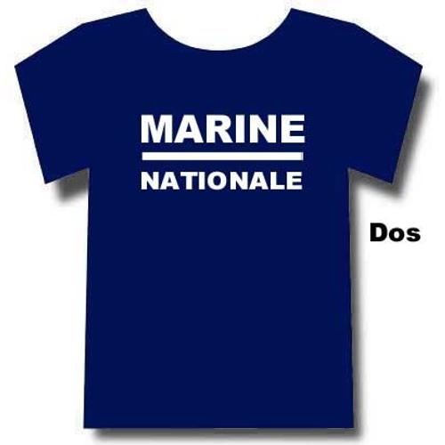 T-Shirt Bleu Marine Nationale Logo Au Dos Taille S M L Xl 2xl 3xl 4xl 5xl