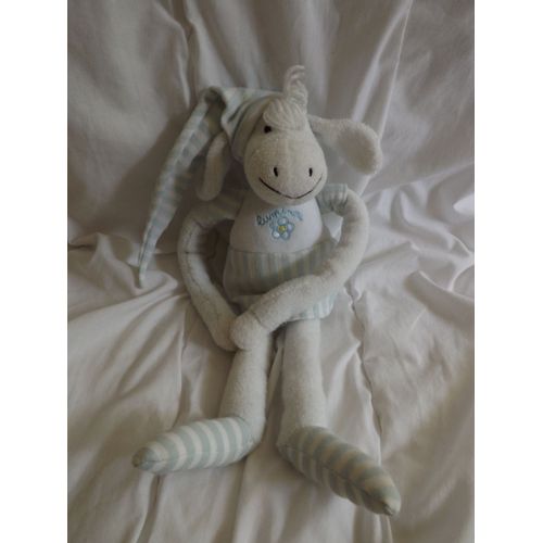 Doudou Mouton Cheval Blanc Bleu By Luminou