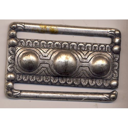 Barrette Noeud Pour Foulard, En Métal Argenté, Style Indien, À Glissière (Sans Ardillon) (70 X 45mm)