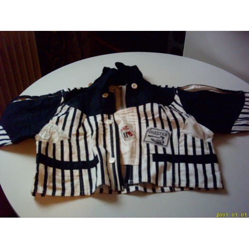Veste D'été Pour Bébé 2 Ans, En Bleu Et Blanc.