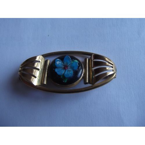 Bijou Broche  Ancienne En Metal Dore