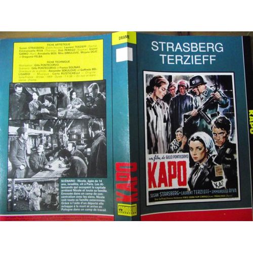 Tv Video.Jaquette Du Film.Kapo 1959.Réalisation.Gillo Pontecorvo Avec Susan Strasberg Laurent Terzieff Emmanuelle Riva