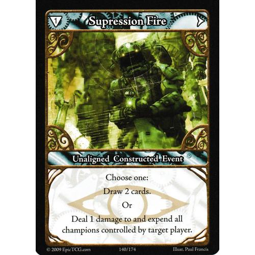 Carte Trading Card Game Epic Time Wars Supression Fire 140/174 Vo