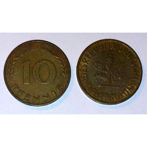 Pièce De 10 Pfennig (Année 1950)