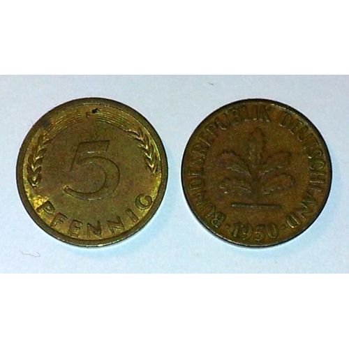 Pièce De 5 Pfennig (Année 1950)
