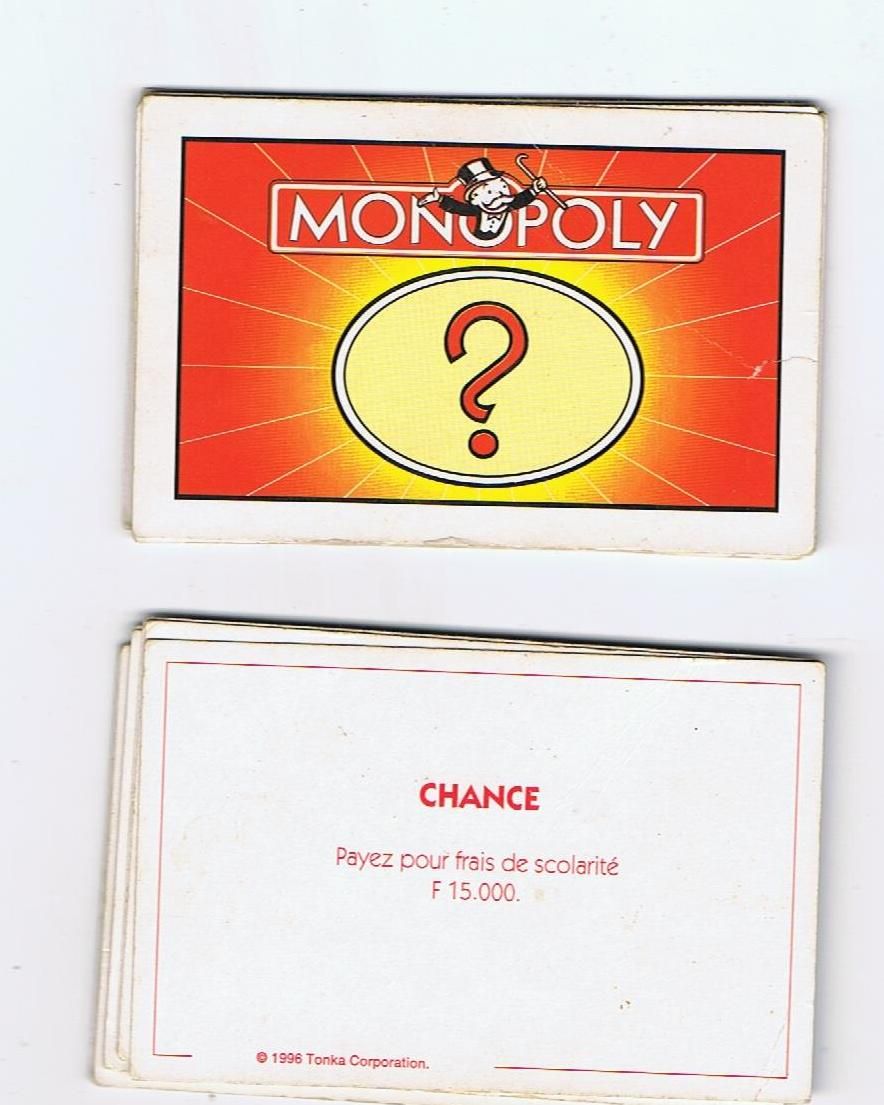 Monopoly Cartes Chance Complet 16 Cartes Rakuten