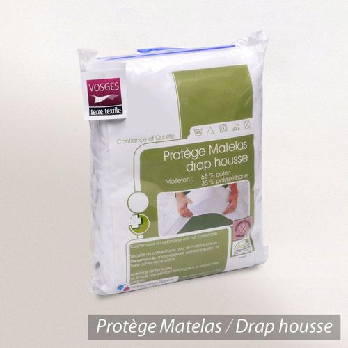 Protège Matelas Imperméable 100x210 Cm Bonnet 30cm Arnon Molleton 100% Coton Contrecollé Polyuréthane