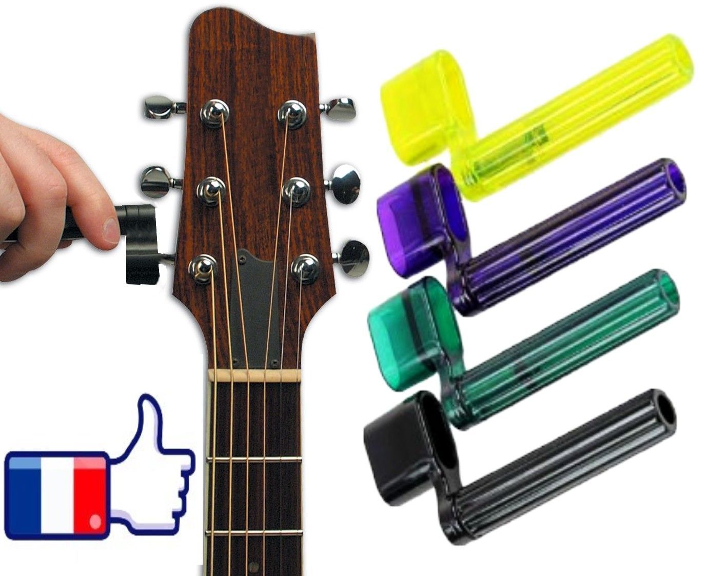 Manivelle à Cordes Pour Guitare MUNZE - 2 Pièces Noires, Pour Changer Les Cordes Rapidement Sur Acoustique, Classique, électrique