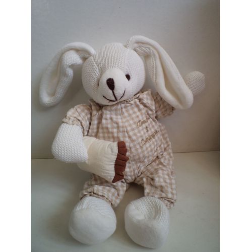 Peluche Doudou Chien Lapin Et Son Coussin Tricot Doudou Et Compagnie Vichy