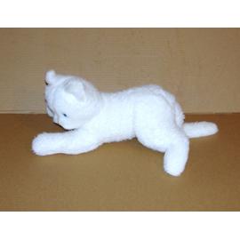 Chat Boulgom Ancien Grande Peluche Chat Blanc Yeux Bleu Noir Vintage 34 Cm Rakuten