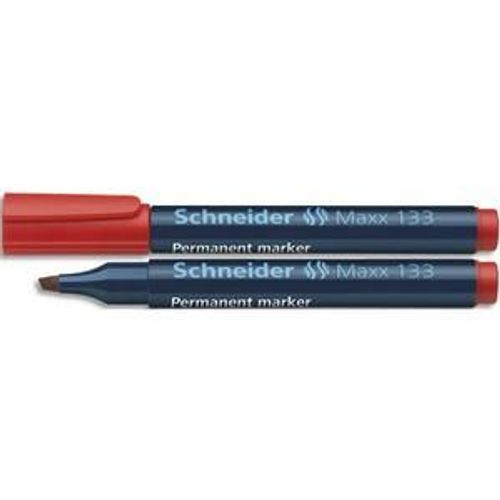 Schneider Marqueur Permanent 133 Pointe Biseautée, Encre Rouge