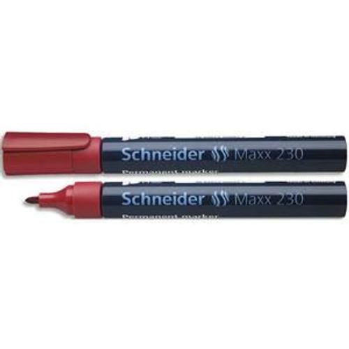Schneider Marqueur Permanent Maxx 230, Corps En Aluminium, Pointe Ogive, Encre Rouge À Faible Odeur