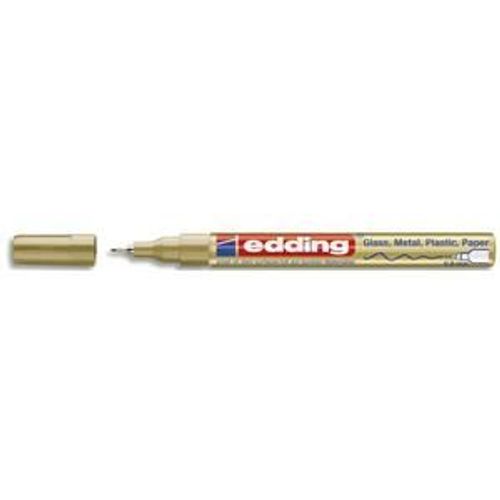 Edding Marqueur Peinture Encre Permanente Laquée Or, Pour Toutes Surfaces, Pointe Extra Fine