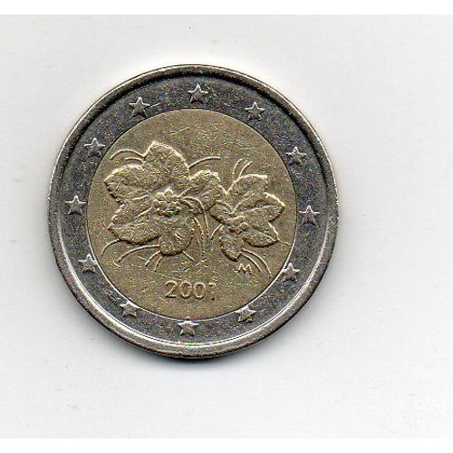 Finlande 2 Euros 2001 Baies Et Fleurs De Lakka (Mûres Des Marais)