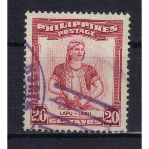 Philippines 1955 : Lapu-Lapu - Timbre 20 C. Carmin Oblitéré