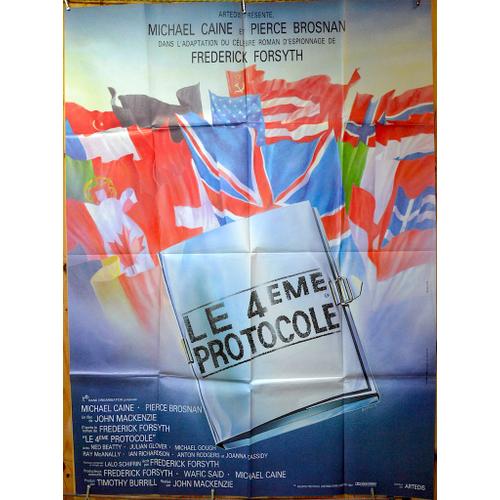 Affiche Cinéma Pliée 120 X 160 Cm-Le 4eme Protocole (1987) De John Mackenzie Avec Michael Cain,Pierce Brosnan (Affichette 45x60 Offerte)