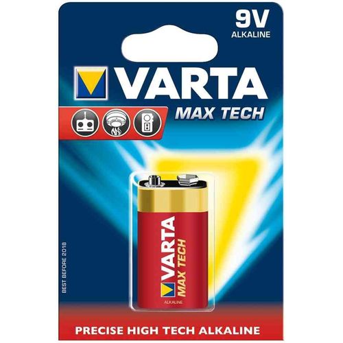 VARTA Lot de 3 piles Alcaline "Max Tech", E-Block (9V/6LR61)