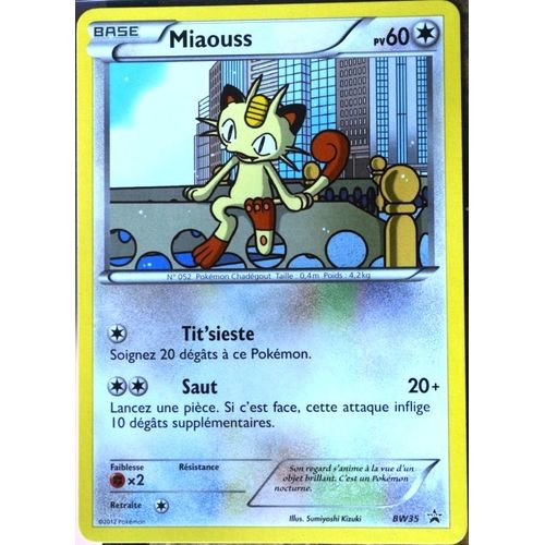 Carte Pokémon Bw35 Miaouss 60 Pv Série Promo Neuf Fr