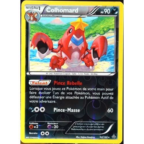 Carte Pokémon 92/160 Colhomard 90 Pv Reverse Série Xy05 - Primo Choc Neuf Fr