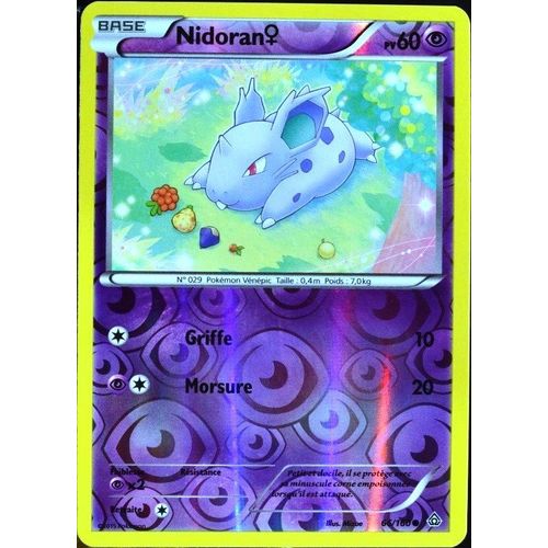 Carte Pokémon 66/160 Nidoran F 60 Pv Reverse Série Xy05 - Primo Choc Neuf Fr