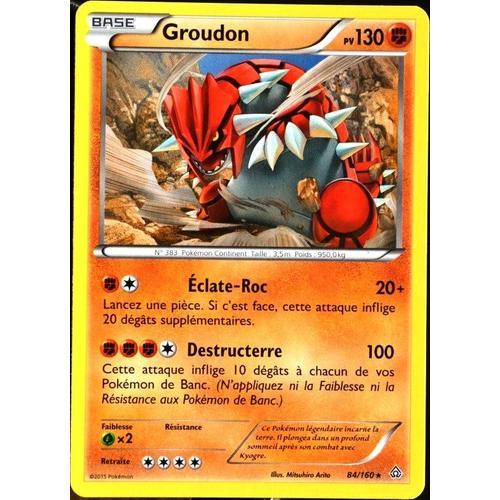 Carte Pokémon 84/160 Groudon 130 Pv Série Xy - Primo Choc Neuf Fr