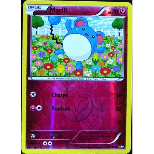 Carte Pokémon 102/160 Marill 70 Pv Reverse Série Xy - Primo Choc Neuf Fr