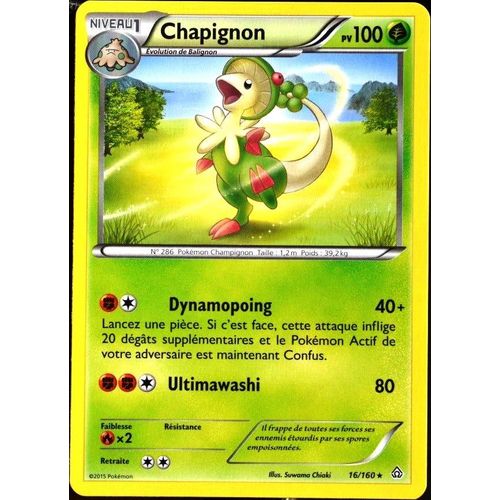 Carte Pokémon 16/160 Chapignon 100 Pv Série Xy05 - Primo Choc Neuf Fr