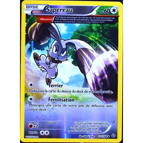 Carte Pokémon 121/160 Sapereau 60 Pv Reverse Série Xy05 - Primo Choc Neuf Fr