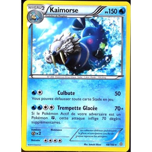 Carte Pokémon 48/160 Kaimorse 150 Pv Série Xy05 - Primo Choc Neuf Fr