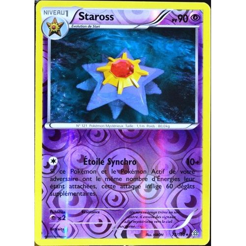 Carte Pokémon 73/160 Staross 90 Pv Reverse Série Xy - Primo Choc Neuf Fr