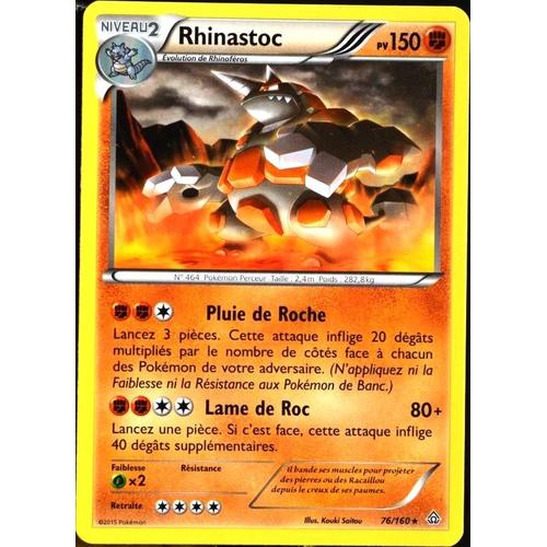 Carte Pokémon 76/160 Rhinastoc 150 Pv Série Xy - Primo Choc Neuf Fr