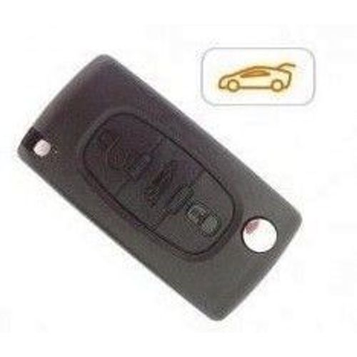 Coque Télécommande Clé Plip 3 Boutons (Coffre) Pour Peugeot / Citroën (107 207 307 308 407 607 807 C2 C3 C4 C5 C6 Picasso) - Ce0536 Lame Avec Rainure