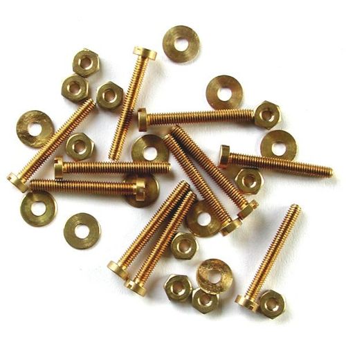 10 vis (10/20 mm) + 10 rondelles + 10 écrous Ø 2,5 mm