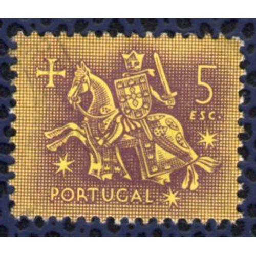 Portugal 1953 Oblitéré Rond Used Stamp Chevalier Sceau Du Roi D. Dinis 5 Escudos