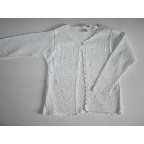 Gilet Coton Maille Ajourée Blanc H&m 4 Ans