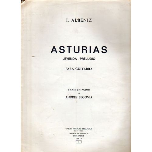 Asturias (Leyenda - Preludio) Para Guitarra