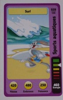 Carte Auchan Looney Tunes  Surf 028/108