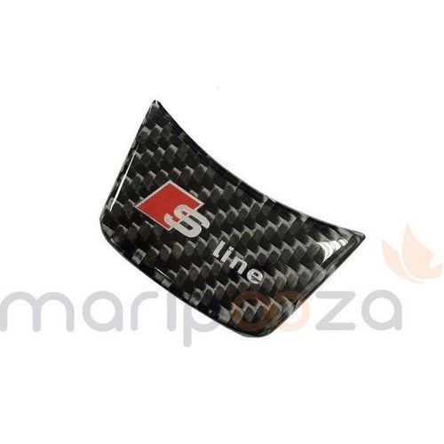 Emblème Logo Volant Audi S Line Carbone Et Résine 59x37mm Pour Volant Audi A1 A3 A4 A5 A6 A7 Q3 Q5 Q7 Tt