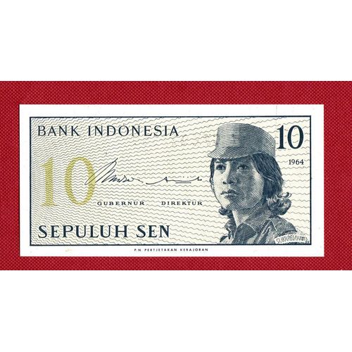 1 Billet De 10 Sen Indonesie 1964