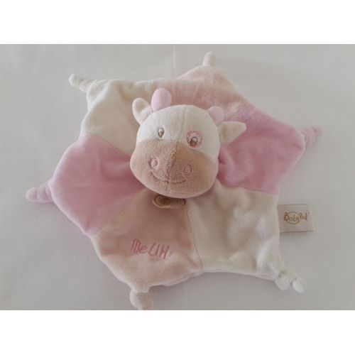 Doudou Plat Étoile Vache Meuh Baby Nat Babynat Beige Rose