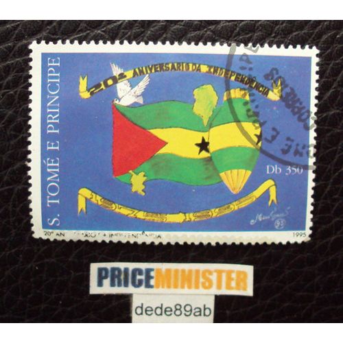 Sao Tomé-E-Principe . Db 350 Anniversaire De L'indépendance (1975-1995) Le Drapeau . Oblitéré.