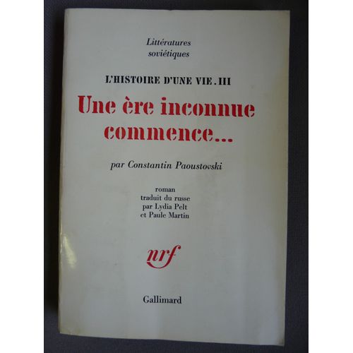 Une Ere Inconnue Commence? L'histoire D'une Vie Iii