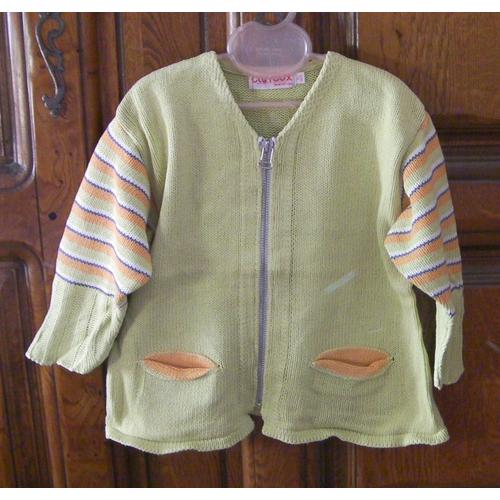 Gilet Vert Marque Clayeux - Taille 3 Ans