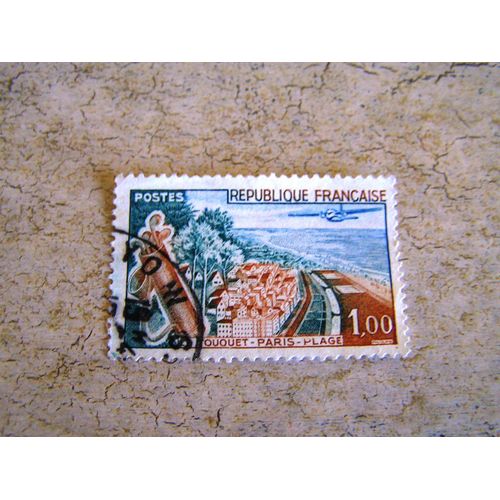 Timbre Français Oblitéré "Le Touquet Paris Plage" 1962